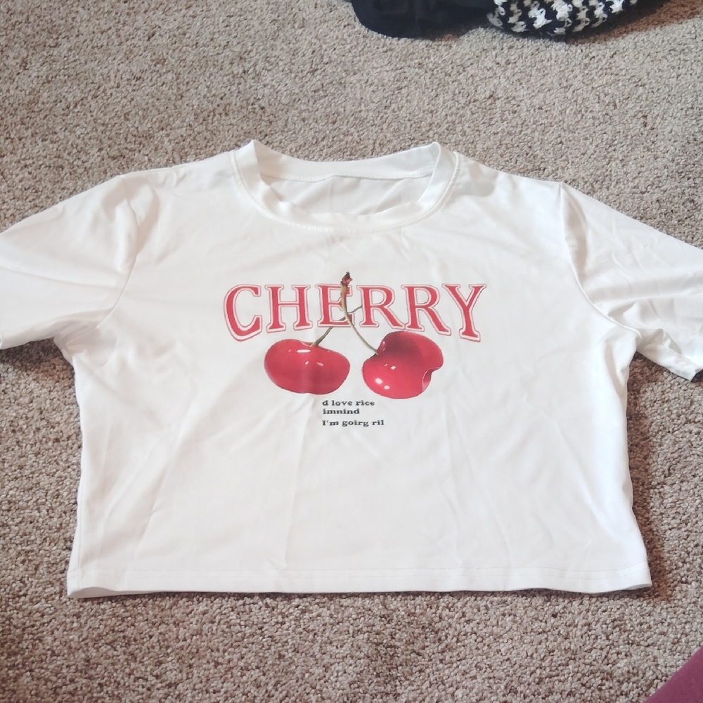 Cherry Graphic Kids T-Shirt - White